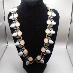 LOGO by Lori Goldstein Statement Necklace – Pastel Stones, Gold Tone, Signed